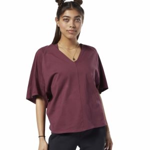 Reebok Training Supply T Shirt Damen - Bordeaux - DE 610-PGF